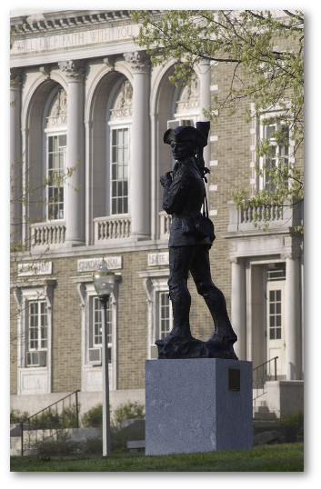 Minuteman Statue outside Memorial Hall