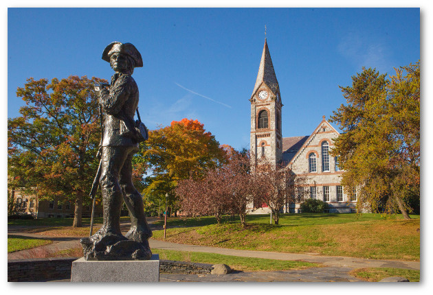Minuteman statue and Old Chapel