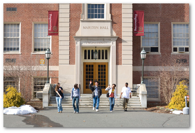 Students in front of Marston Hall